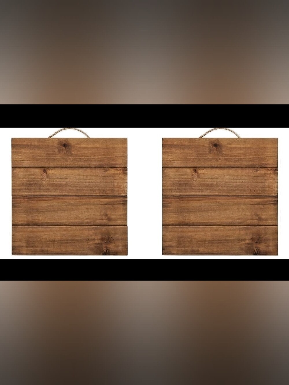 2pack Rustic Wooden Wall Panel - Brown Farmhouse Accent